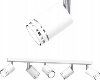 OEM L&aacute;mpara De Techo Cromada Blanca M&oacute;vil Led Gx53 Reflector Punto Pulido