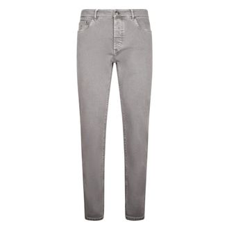 Brunello Cucinelli Heren, Jeans, Grijs, Maat: XL Katoen
