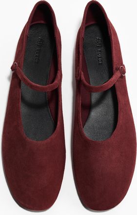 H&M Mary-Janes aus Veloursleder - Beige