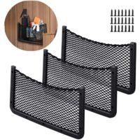 OEM Juego De 3 Redes De Almacenamiento Para Coche De 40 X 20 Cm, Bolsa De Almacenamiento Para Utensilios/autocaravana/barco/hogar (malla El&aacute;stica) - Crezu