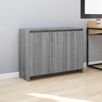 Berkfield Home Sideboard Grey Sonoma 102x33x75 cm Engineered Wood | Size: 102 x 33 x 75 cm
