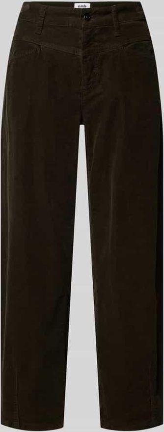 Cambio Barrel Fit Cordhose in verk&uuml;rzter Passform Modell ELIN in Khaki, Gr&ouml;&szlig;e 32