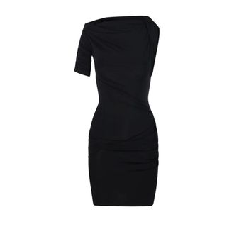 Jacquemus La Mini Robe Drapeado Skirt - Dames - Korte kleedjes - Zwart - L - Polyester - Kleedjes