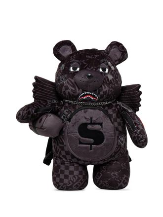 Sprayground Grote 4AM Money Wing Bear rugzak met geruit patroon - Zwart