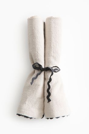 H&M 2er-Pack Servietten mit Wellenkante - Grau