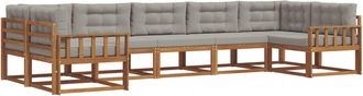 vidaXL Conjunto De Sof&aacute;s De Exterior 7 Uds. Gris Natural Y Claro Vidaxl