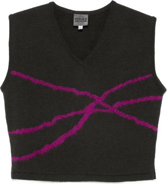 Versace Canotta con scollo a V anni 2000 - Marrone