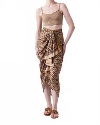 Guadalupe Design Ashi Ii Pareo Skirt In Brown