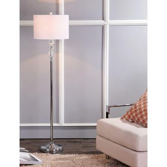 Jonathan Y Designs Aubrey Crystal / Metal LED Floor Lamp in Clear/chrome at Nordstrom