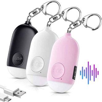 OEM Alarma Personal Para Mujer, Autodefensa, Llavero, Seguridad, Homologada Por La Polic&iacute;a, 130 Db, Linterna Led Recargable, Alarma Impermeable, Apta Para