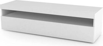 Dmora Mobile da soggiorno Porta tv, Made in Italy, Supporto per tv a 1 anta, Porta tv da salotto, cm 130x45h36, colore Bianco lucido, con imballo