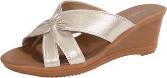 Generic 2026 Women Slippers Womens Summer Casual Open Toe Slip On Design for Everyday Comfort and Style Perfect Footwear Relaxed Days (Gold, 6.5)