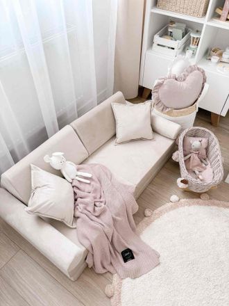 OEM Sof&aacute; De Juegos Peque&ntilde;o Montessori Comfort Velvet Color Crudo
