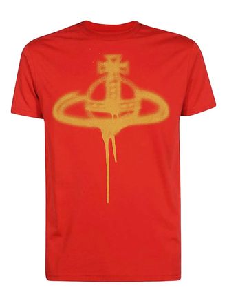 Vivienne Westwood Orb spray-paint T-shirt - unisex - Organic Cotton - M - Red