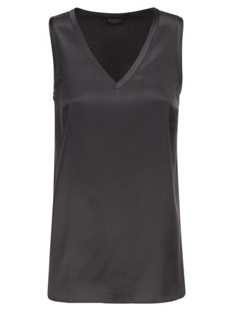Brunello Cucinelli Stretch Silk Satin Top