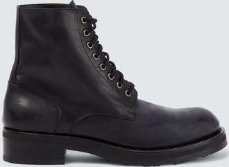 The Row Leather combat boots