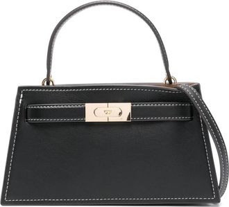 Tory Burch Lee Radziwill Pebble Mini Top Handle - Dames - Handtassen - Zwart - ONE Size - Katoen - Tassen