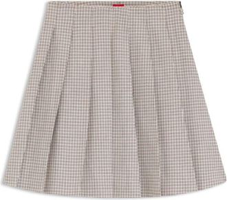 HUGO BOSS Pleated mini skirt with micro check