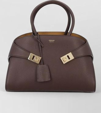 Ferragamo tote bag detachable strap gold tone hardware