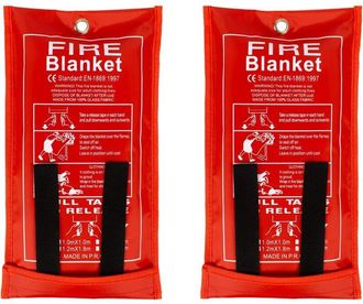 OEM Paquete De 2 Mantas Ign&iacute;fugas Para El Hogar Y La Cocina, 100 X 100 Cm, Mantas Ign&iacute;fugas De Fibra De Vidrio De Emergencia Para Personas, Protecci&oacute;n Ign