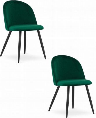 OEM Silla Bello - Terciopelo Verde / Patas Negras X 2