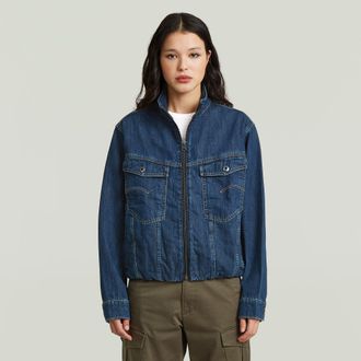 G-Star Rib Trucker Jack - Midden blauw - Dames