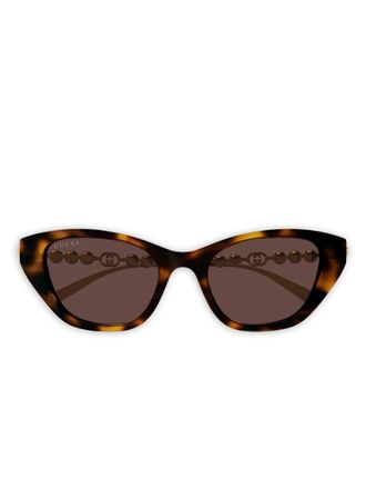 Gucci GG1968S pearl cat-eye sunglasses - women - Acetate - 50 - Brown