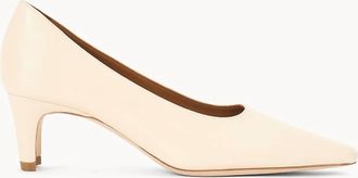 Staud Womens Wally Leather Pumps In Cream