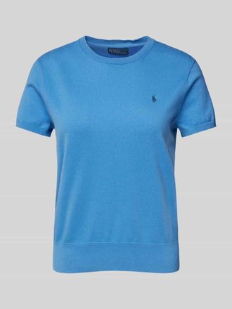 Polo Ralph Lauren Strickshirt mit Logo-Stitching in Blau, Größe S