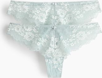 H&M 2er-Pack Brazil Slips aus Spitze - Hellt&uuml;rkis