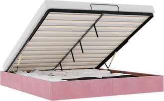 vidaXL Estructura cama otomana sin colchón terciopelo rosa 180x200 cm Vidaxl