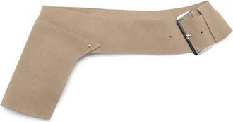 Mango Wide Suede Belt in Sand at Nordstrom, Size Medium