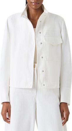Akris Stretch Denim Jacket in Cream at Nordstrom, Size 14