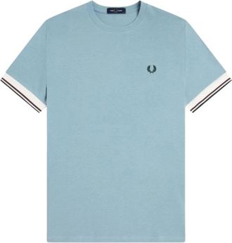 Fred Perry Tops, Heren, Blauw, XL, Katoen, Twin Tipped Cuff T-Shirt