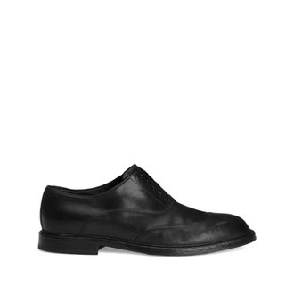 Dolce & Gabbana Business Shoes, male, Black, Size: 10 1/2 US Washed Calfskin Oxford Shoe