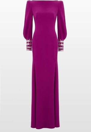 Jenny Packham Francolin embellished-cuffs puff-sleeve maxi dress in Brassica at Nordstrom, Size 10 Uk