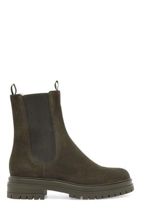 Gianvito Rossi Chester Biker Boots in Dark Green Suede at Nordstrom, Size 35.5