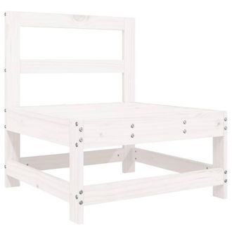 Berkfield Home Beautiful Garden Middle Sofas 2 pcs White Solid Wood Pine