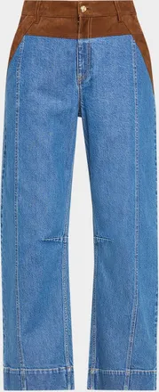 Cinq &agrave; Sept Dillon Suede Waist Jeans