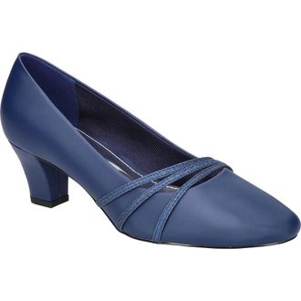 Easy Street Cristiny Pump in Navy Satin at Nordstrom, Size 6.5