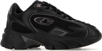 Coach Womens Black Mesh And Leather Bolt Sneakers Blackchalk
