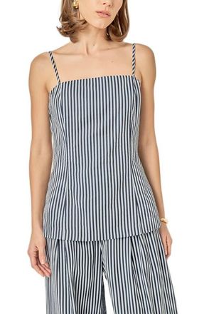 English Factory Stripe Longline Camisole in Blue Multi at Nordstrom, Size Medium