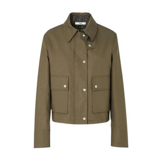 Fendi Mackintosh Blouson - Dames - Jassen - Groen - Maat: S Katoen