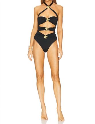 Cin Cin Diamond Seastar One Piece Swimsuit In Black