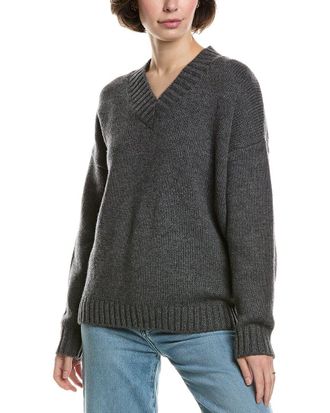 【ROMANTIC CROWN】24SS★ DAMAGE V NECK KNIT WDIRARA Women's Two Tone V Neck Ripped Sweater Long Sleeve