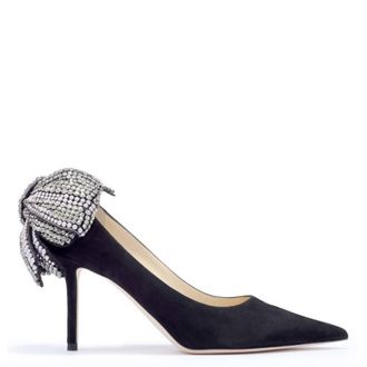 Jimmy Choo London Love 85 Pearl and Crystal Bow Pumps, Brand Size 34.5 ( US Size 4.5 )