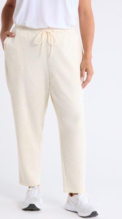 Zella Soft Luxe Tapered Ankle Pants in Ivory Heather- Purple at Nordstrom, Size 1X