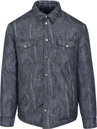 Etro Paisley Overshirt - Heren - Zomerjassen - Blauw - M - Polyester - Jassen