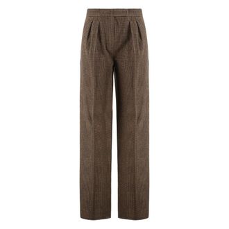 Max Mara Broeken, Dames, Bruin, S, Katoen, Ponza Pants