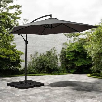 Royalcraft 3m Standard Cantilever Powder Coated Parasol with Cross Stand in Grey